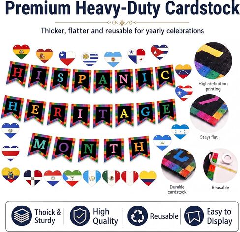 42 Pcs Hispanic Heritage Month Decorations, DIY Spanish Classroom Banner in Saudi Arabia