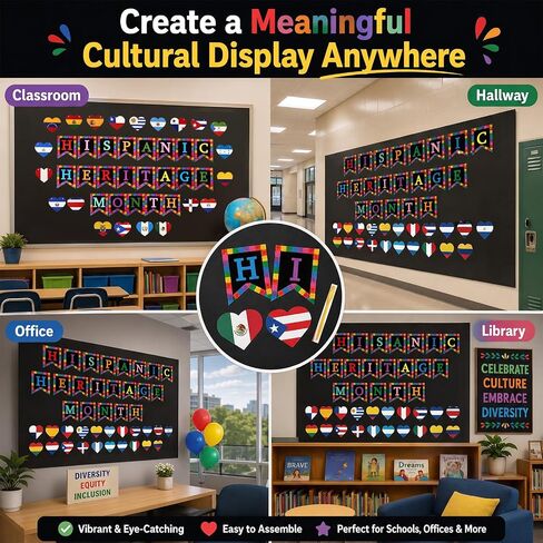 42 Pcs Hispanic Heritage Month Decorations, DIY Spanish Classroom Banner in Saudi Arabia