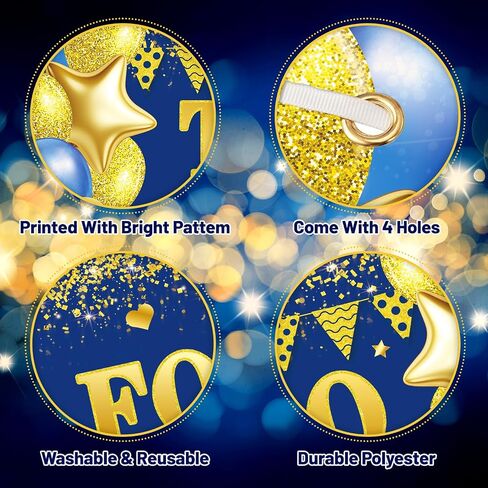 We Appreciate You Banner Decorations, 3 PCS Blue and Gold Thank You Banners in Saudi Arabia