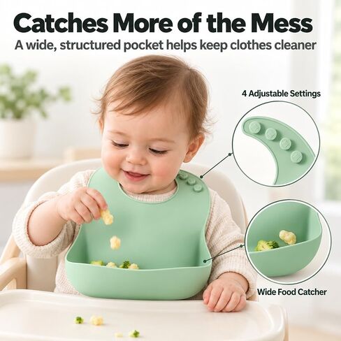 PandaEar Silicone Baby Feeding Set 6-12 Months| Baby LED Weaning Supplies| Infant Toddler Feeding Set| Silicone Baby Bib + Baby Plate with Suction + Baby Cup + Baby Bowls and Spoon First Stage Set in Kuwait