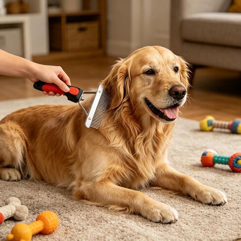 Dog Brush for Grooming Large Dog Long Steel Teeth Deshedding Tool in Saudi Arabia