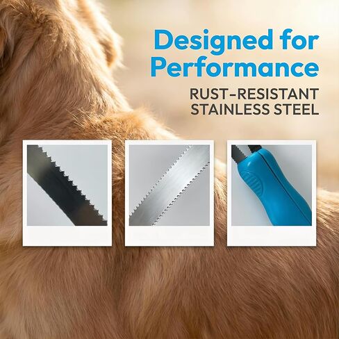 Dual-Sided Dog Shedding Blade Stainless Steel Grooming Tool for Dogs Horses & Short Hair Pets Deshedding Comb for Heavy Shedding Removes Loose Hair and Undercoat Easy Grip Handle in Kuwait