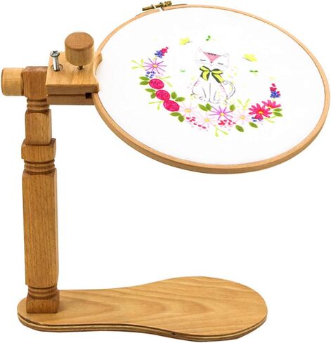 Rotated Embroidery Frame Stand, Wooden Embroidery Frame Rotatable Hoop, for Most Size Art Craft Handy Sewing Christmas Decorations of Hoops (1) in Saudi Arabia