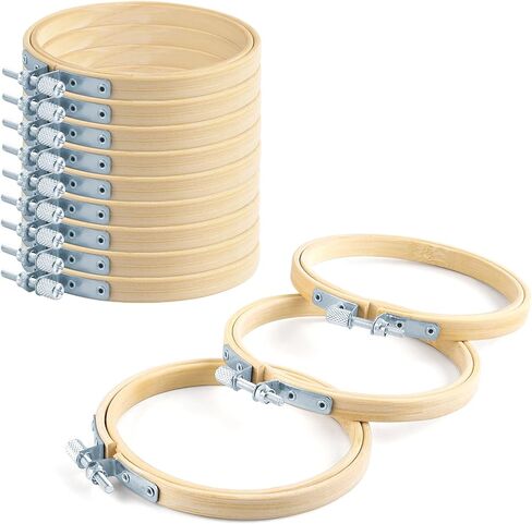 TINDTOP Bamboo Embroidery Hoops, 12 Pieces 3 to 8 Inch Cross Stitch Frame in Saudi Arabia
