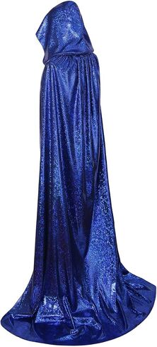 GRAJTCIN Women Sequin Cape Shiny Hooded Cape Full Length Glitter Cloak Mardi Gras Halloween Christmas Disco Party Costume in Kuwait