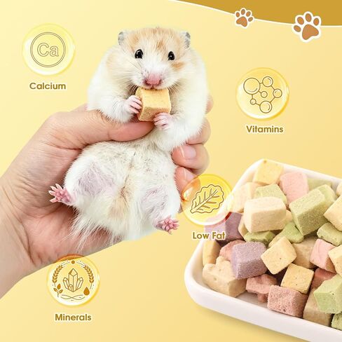 Abizoo Hamster & Rat Healthy Treats, Crispy Snacks Fruit and Vegetable Mix for Dwarf Hamsters, Golden Syrian Hamsters, Gerbils, Rats, Mice, Vitamins Supplement Supports Bones and Immune Health in Kuwait