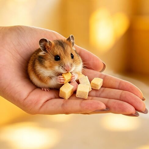 Abizoo Hamster & Rat Healthy Treats, Crispy Snacks Fruit and Vegetable Mix for Dwarf Hamsters, Golden Syrian Hamsters, Gerbils, Rats, Mice, Vitamins Supplement Supports Bones and Immune Health in Kuwait