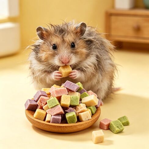 Abizoo Hamster & Rat Healthy Treats, Crispy Snacks Fruit and Vegetable Mix for Dwarf Hamsters, Golden Syrian Hamsters, Gerbils, Rats, Mice, Vitamins Supplement Supports Bones and Immune Health in Kuwait