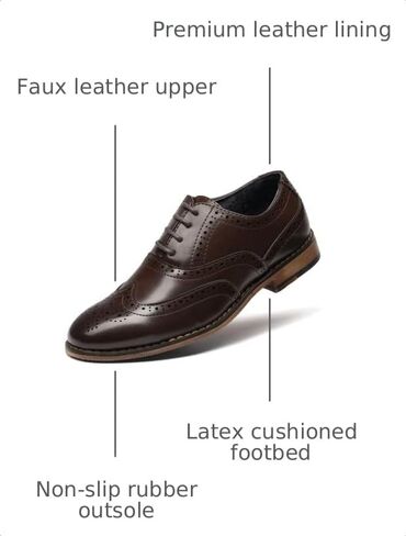 حذاء Bruno Marc Boy's Prince-K2 Classic Oxfords Wingtip الرسمي in Kuwait