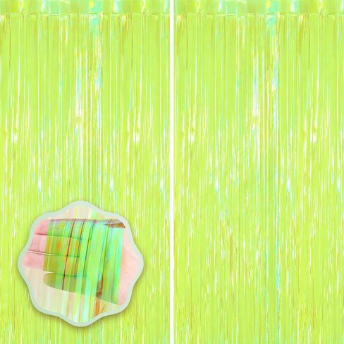 Voircoloria Laser Pink Foil Fringe Backdrop Curtains,3.3x6.6ft, 2 Pack in Saudi Arabia