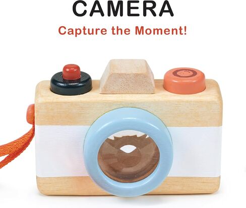 Mentari Toys - Camera - Wooden Pretend Toy for Kids with Kaleidoscope Lens - Early-Learning for Sense Stimulation and Motor Skills - Portable Toy for Imaginative Play - Age 2+ in Kuwait