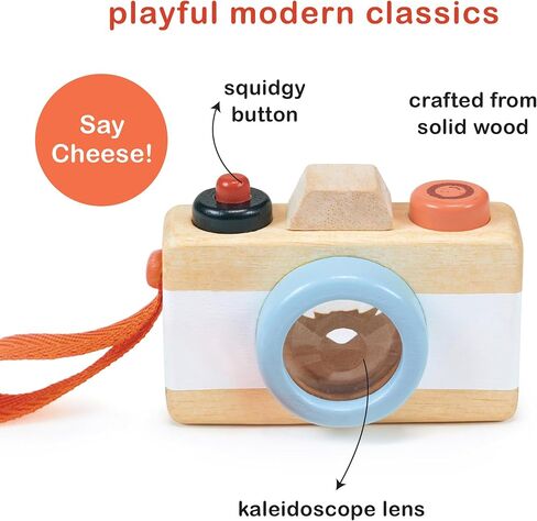 Mentari Toys - Camera - Wooden Pretend Toy for Kids with Kaleidoscope Lens - Early-Learning for Sense Stimulation and Motor Skills - Portable Toy for Imaginative Play - Age 2+ in Kuwait