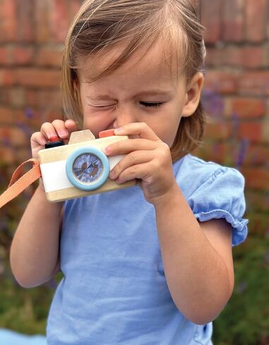 Mentari Toys - Camera - Wooden Pretend Toy for Kids with Kaleidoscope Lens - Early-Learning for Sense Stimulation and Motor Skills - Portable Toy for Imaginative Play - Age 2+ in Kuwait
