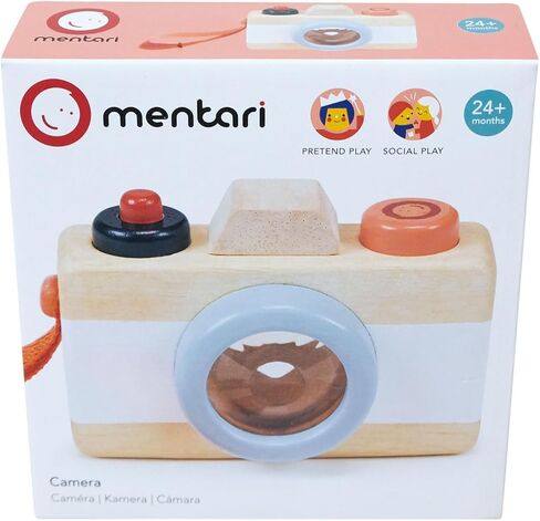 Mentari Toys - Camera - Wooden Pretend Toy for Kids with Kaleidoscope Lens - Early-Learning for Sense Stimulation and Motor Skills - Portable Toy for Imaginative Play - Age 2+ in Kuwait