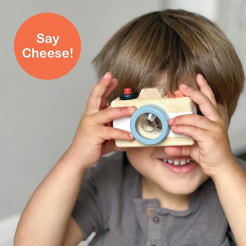 Mentari Toys - Camera - Wooden Pretend Toy for Kids with Kaleidoscope Lens - Early-Learning for Sense Stimulation and Motor Skills - Portable Toy for Imaginative Play - Age 2+ in Kuwait