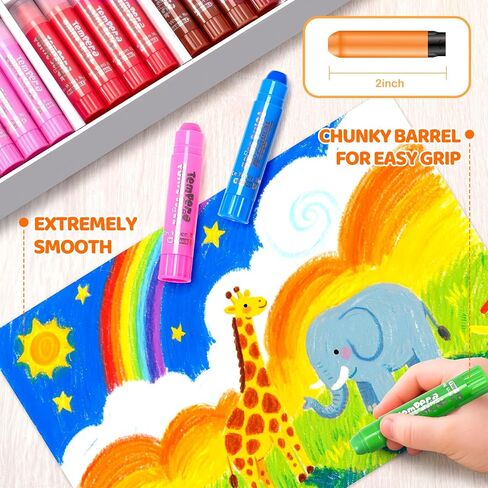 Toidgy 208 Pcs Tempera Paint Sticks, 16 Classic Colors, Washable Solid Paint Sticks for Kids Toddlers, Painting Art Supplies for Classroom Students, Class Pack, Non-Toxic, Quick Drying, Back to School Supplies Bulk in Saudi Arabia