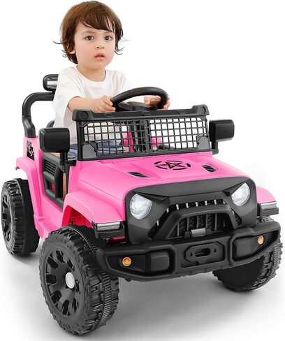 ELEMARA Ride On Car, Bluetooth Ride on Toys for Toddlers, 12V Kids Battery Powered Vehicles w/Remote, 3.5 mph Motorized Off-Road Truck, Electric Car for Kids w/3 Speeds,LED Lights- Olive in Saudi Arabia