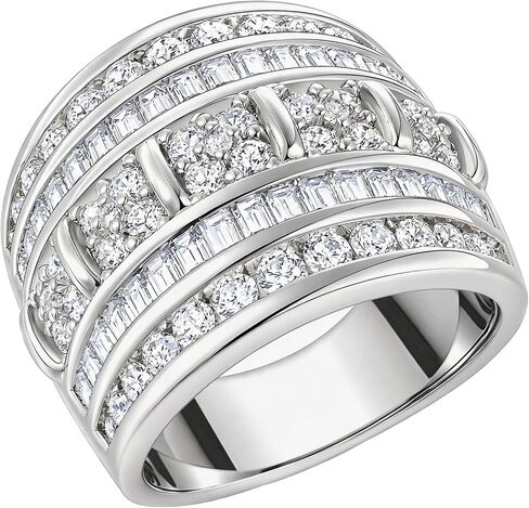 AIHUASI JEWELRY Wide Wedding Bands for women AAAAA Cubic Zirconia Engagement Bridal Eternity Stackable Rings White Gold Size 5-10 in Kuwait