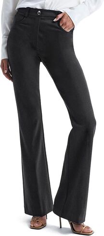 Houmous S-XXL 29'' 31'' 33'' 35'' Inseam Women's Bootcut Dress Pants Pockets Stretch Work Lounge Pant Office Casual in Kuwait