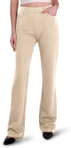 Houmous S-XXL 29'' 31'' 33'' 35'' Inseam Women's Bootcut Dress Pants Pockets Stretch Work Lounge Pant Office Casual in Kuwait