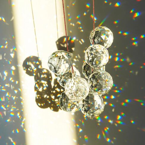 15Pcs Multi-Color Crystal Ball Prism Sun Catcher Crystals(30mm) in Saudi Arabia