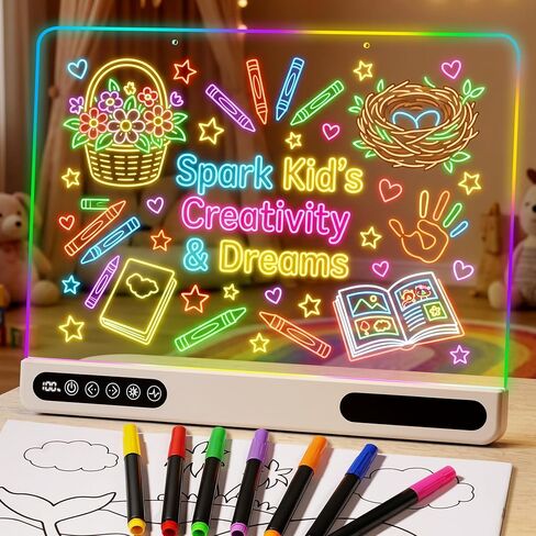 17" LED Drawing Board for Kids, Birthday Gift for Girls Age 3-12+ Years Old in Saudi Arabia