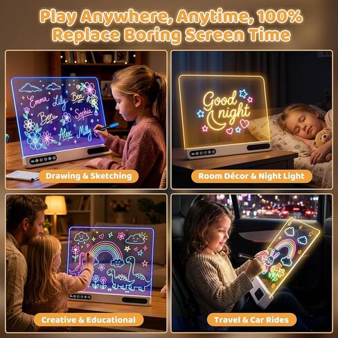 17" LED Drawing Board for Kids, Birthday Gift for Girls Age 3-12+ Years Old in Saudi Arabia