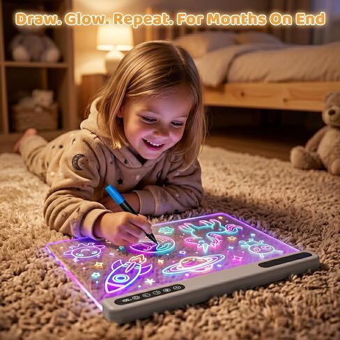 17" LED Drawing Board for Kids, Birthday Gift for Girls Age 3-12+ Years Old in Saudi Arabia