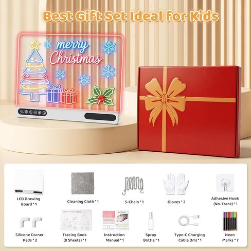 17" LED Drawing Board for Kids, Birthday Gift for Girls Age 3-12+ Years Old in Saudi Arabia
