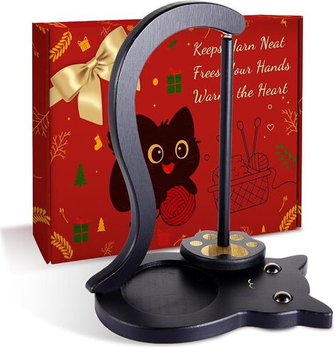 FOGWOWO Black Cat Yarn Holder for Crocheting,Yarn Spinner,Crochet Gifts in Kuwait