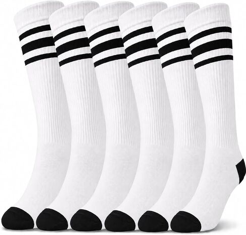 juDanzy 3 Pairs of Knee High Boys or Girls Stripe Team Tube Socks for Soccer, Basketball, baseball and Everyday Wear in Kuwait