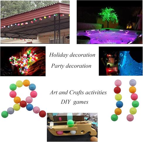 100 Pack or 200 Pack Colored Ping Pong Balls for DIY & Party Decoration in Kuwait