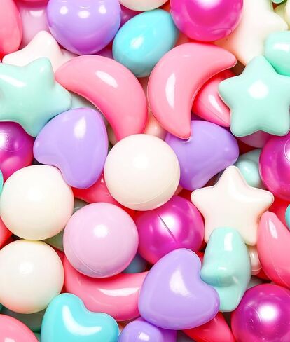 TRENDPLAY Ball Pit Balls for Toddlers, Star Heart Moon Shape, Plastic Toy Balls for Boys Girls Kids Dogs 50 200 500 in Saudi Arabia