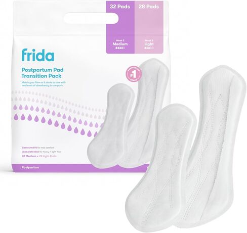 Frida Mom Postpartum Maternity Catch-All Pads for Maximum Absorbancy - 18 ct, White in Kuwait