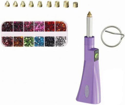 Vseutiac Hotfix Pen with Interchangeable Tips Handheld Twinkling Shine Kit for Garment Customizers in Saudi Arabia