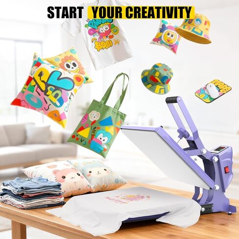 AKEYDIY 15" x 15" Slide Out Heat Press for T Shirts - Fast Heating for Sublimation, Industrial Even Heat Transfer & Precise Temp Control, Shirt Heat Press for Vinyl & Fabric Projects(Purple) in Saudi Arabia