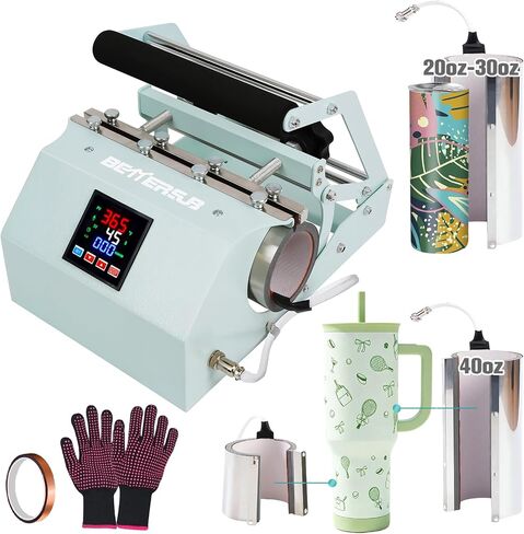 BetterSub 3in1 40 OZ Tumbler Mug Heat Press Machine 30 OZ 20 OZ 16 OZ Sublimation Straight Skinny Tumbler Mug,11 OZ 15 OZ 16 OZ Sublimation Mug Heat Transfer in Saudi Arabia