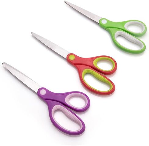 7" Student Scissors Set of 3-pack, Rounded-tip, Kids Scissors Ages 8-10 8-12 8-16 for School Crafting Project, DIY, Arts GD-080-R3 in Kuwait