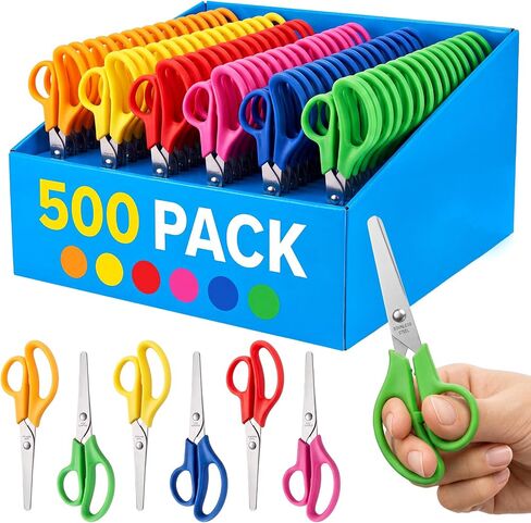 Zhehao 500 Pack Scissors Bulk 5" Blunt Tip Back to School Supplies in Kuwait