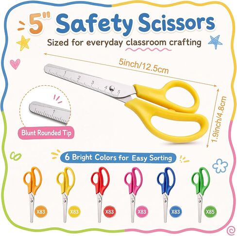 Zhehao 500 Pack Scissors Bulk 5" Blunt Tip Back to School Supplies in Kuwait