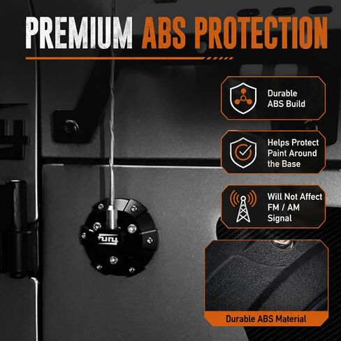 Maiker Compatible with Radio Antenna Base Cover 2007-2023 Jeep Wrangler JK JKU JL JLU Gladiator JT(ABS, Black) in Kuwait