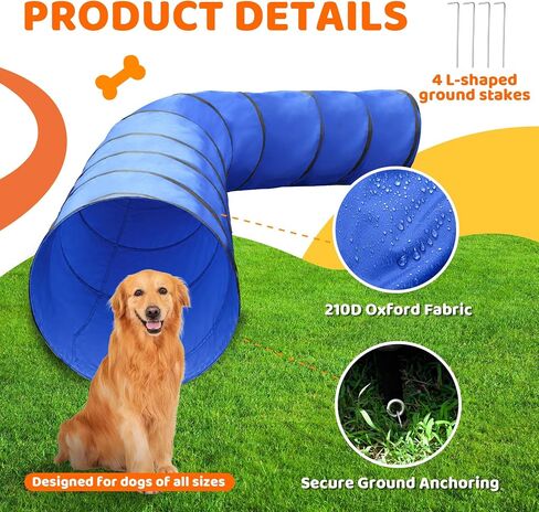 POPMOON 28in 10FT Dog Agility Tunnel, Dog Tunnel for Dogs (No Sandbags) in Kuwait