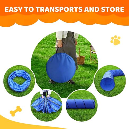POPMOON 28in 10FT Dog Agility Tunnel, Dog Tunnel for Dogs (No Sandbags) in Kuwait