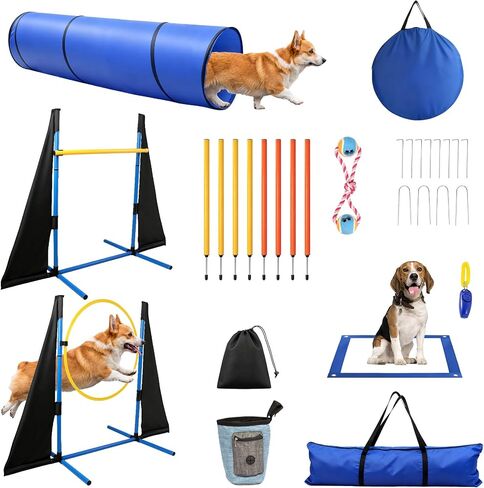 POPMOON Dog Agility Equipment 10 PCS, Dog Agility Course Backyard Set in Kuwait