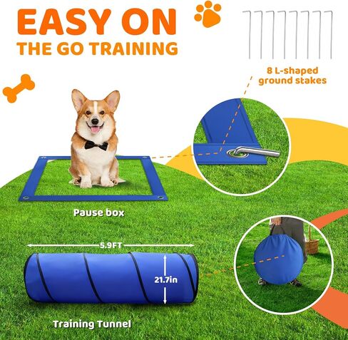 POPMOON Dog Agility Equipment 10 PCS, Dog Agility Course Backyard Set in Kuwait
