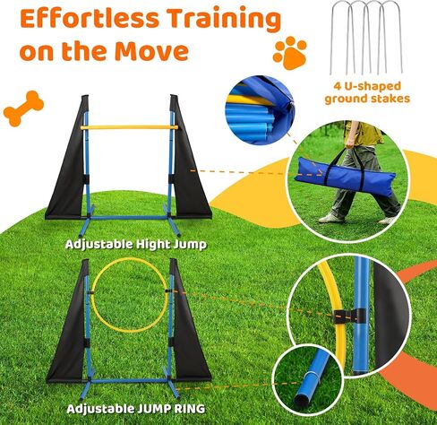 POPMOON Dog Agility Equipment 10 PCS, Dog Agility Course Backyard Set in Kuwait