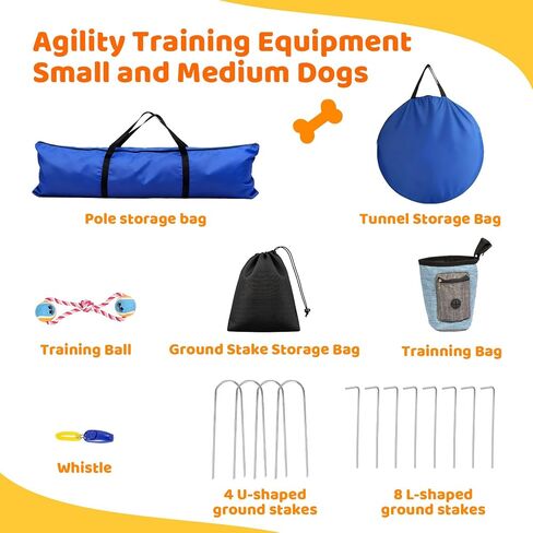 POPMOON Dog Agility Equipment 10 PCS, Dog Agility Course Backyard Set in Kuwait