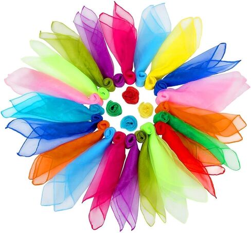 Colovis 12 Colors Square Dance Scarves for Kids Play, Music Dance Class in Kuwait