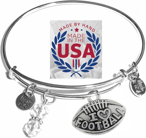 Hidden Hollow Beads Women's Made In USA Stainless Steel Message Charm Expandable Wire Bangle Bracelet, Popular, Stylish and Trendy, Arrives in a Gift Box. in Kuwait