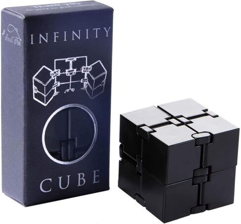 Black Infinity Cube Sensory Fidget Toy, Cool Mini Gadget Best for Stress and Anxiety Relief and Galaxy Infinity Cube Cool Handheld Desk Toy for Kids and Adults in Saudi Arabia